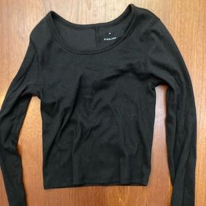 Everlane The Supima Micro Rib Cropped Long-Sleeve Crew XS